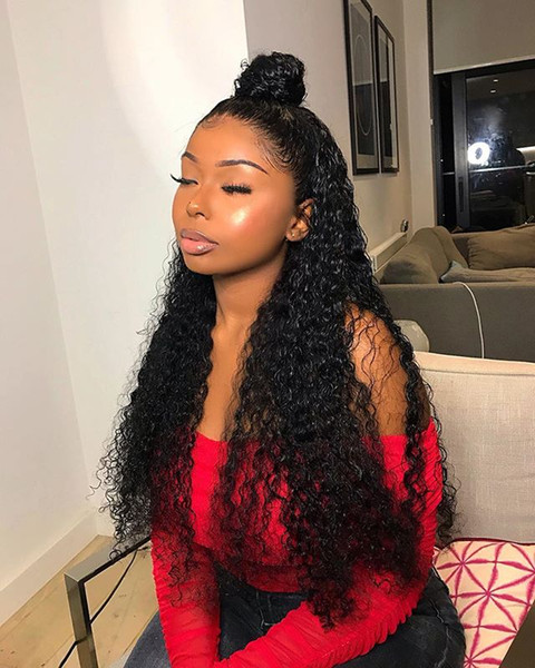 Straight Human Hair Lace Front Wigs Brazilian Hair Kinky Curly lace front wigs Medium Size Swiss Lace Cap Body Wave Human Hair Wigs