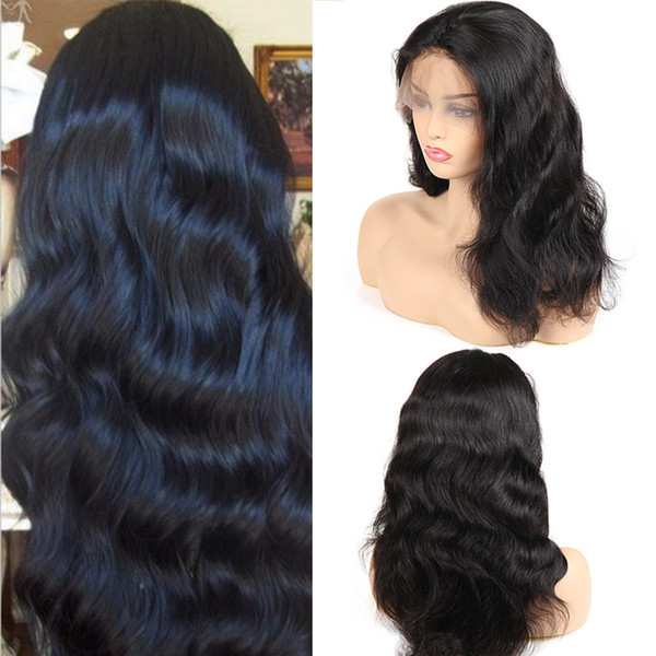 8a Raw Virgin Indian Human Hair Body Wave Lace Front Wigs Unprocessed Brazilian Malaysian Human Hair Lace Wigs For Black Women Adjustable