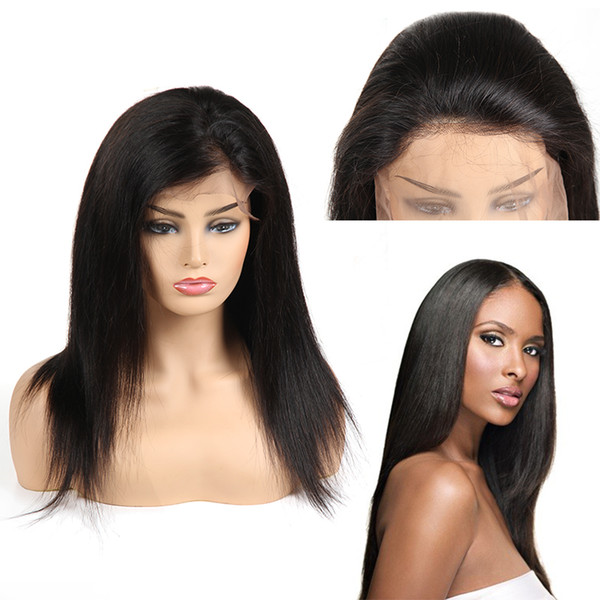 Human Hair Wigs brazilian Virgin Straight 360 Full Lace Human Hair Wigs For Black Women 130 Density Remy Human Hair Swiss Lace Wigs