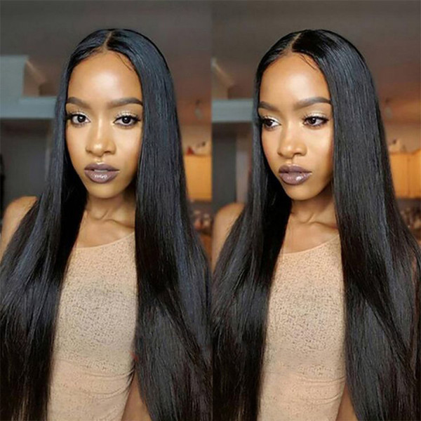 130 Density Human Hair Wigs Brazilian Virgin Straight Full Lace Wigs For Black Women Unprocessed Indian Malaysian Peruvian Swiss Lace Wigs