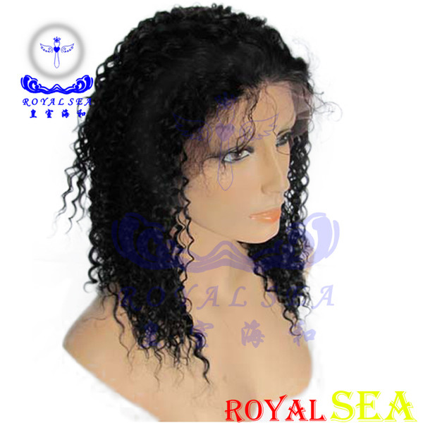 Wholesale unprocessed kinky curl lace front top virgin human hair wig