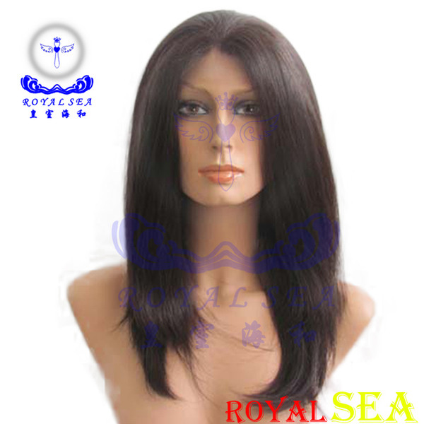 Brazilian Virgin Glueless Natural Black Straight Wigs full lace human hair wig