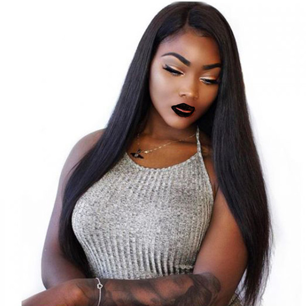 Brazilian Straight Human Hair Lace Wigs Unprocessed Brazilian Straight Lace Front Wigs Preplucked with Baby Hair Natural Color by Bemiss