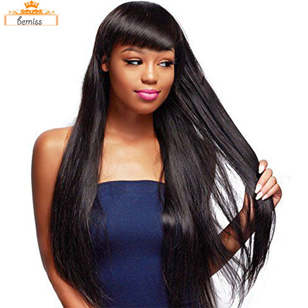 DHgate Sale Bemiss Hair® Brazilian Lace Front Human Hair Wigs For Women Remy Hair Straight Wig With Baby Hair Natural Hairline Natural Color