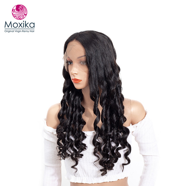 Moxika Loose Wave Lace Frontal Wig Pre Plucked 150% Density Lace Front Human Hair Wigs With Baby Hair Remy Hair