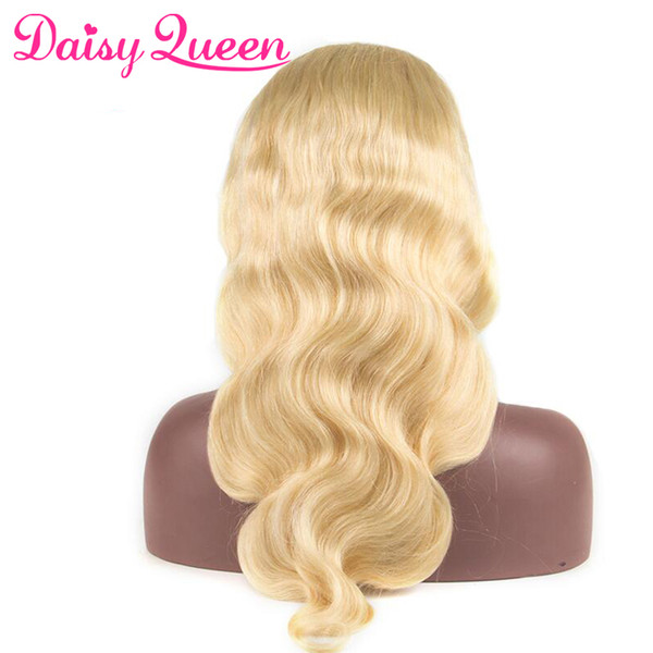 613 Blonde Lace Front Human Hair Wigs Body Wave Pre Plucked Hairline Peruvian Remy Full Lace Wig With Baby Hair