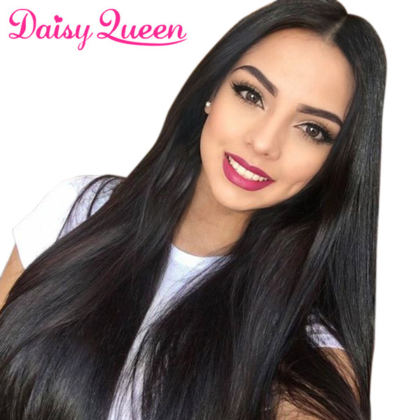 Lace Front Human Hair Wigs For Women Brazilian Virgin Straight Lace Wig Bleached Knots Natural Hairline With Baby Hair