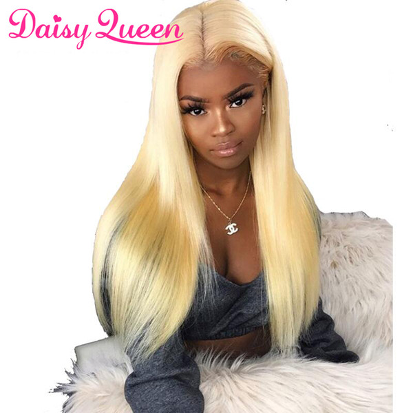 #613 Color Glueless Full Lace And Lace Front Human hair Wigs With Baby Hair Blonde Straight Remy Hair Brazilian Peruvian Indian Lace Wigs