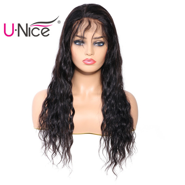 Unice Hair Brazilian Water Wave Wigs For Black Women Lace Front Peruvian Pre Plucked Virgin Human Hair Wigs Free Part Wholesale Bulk