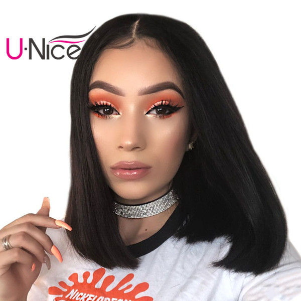 UNice Hair Brazilian Straight Human Hair Lace Front Wigs Cheap Peruvian Bob Wig 100% Human Hair Wig For Black Women Wholesale Bulk