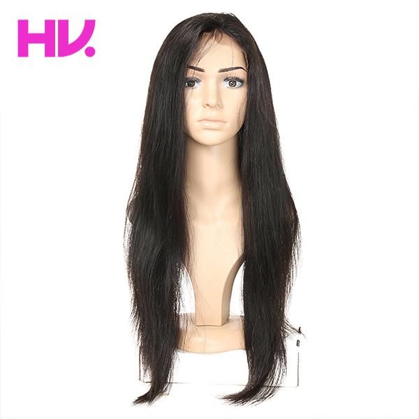 Brazilian Straight 100% Human Hair virgin Remy Full Lace Wigs Bleached Knots Hand Made Wigs With Baby Hair Pre Plucked Natural Hairline