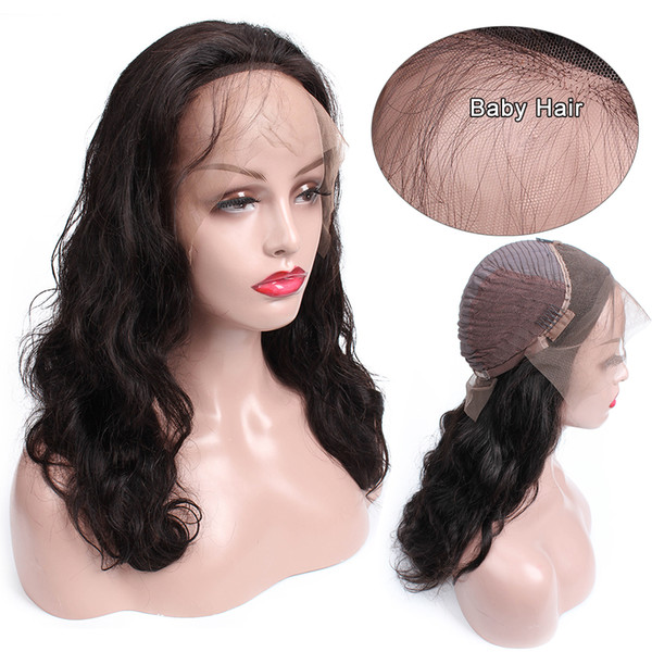 Kiss Hair Pre-Plucked Lace Front Virgin Human Hair Wigs Body Wave 10-24 inch Full Lace Wigs African American Wigs