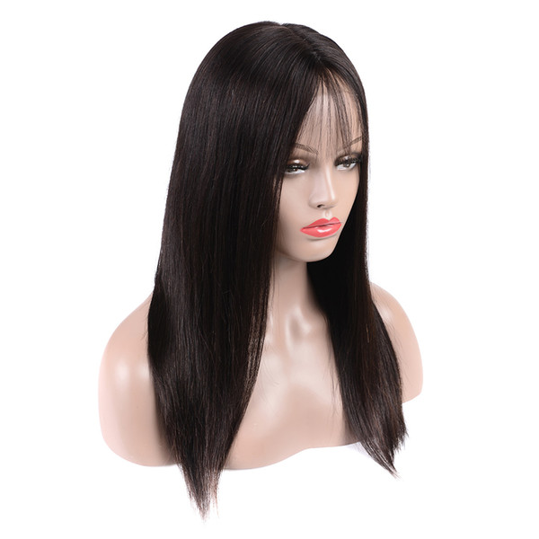 4*4 Short Lace Human Hair Wigs For Black Women 205g-240g Brazilian Straight Remy Hair Lace Frontal Wig With Baby Hair