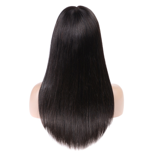 4*4 Lace Closure Human Hair Wigs Pre Plucked Bleached Knots Short Brazilian Remy Hair For Women Black 8-16 Inch