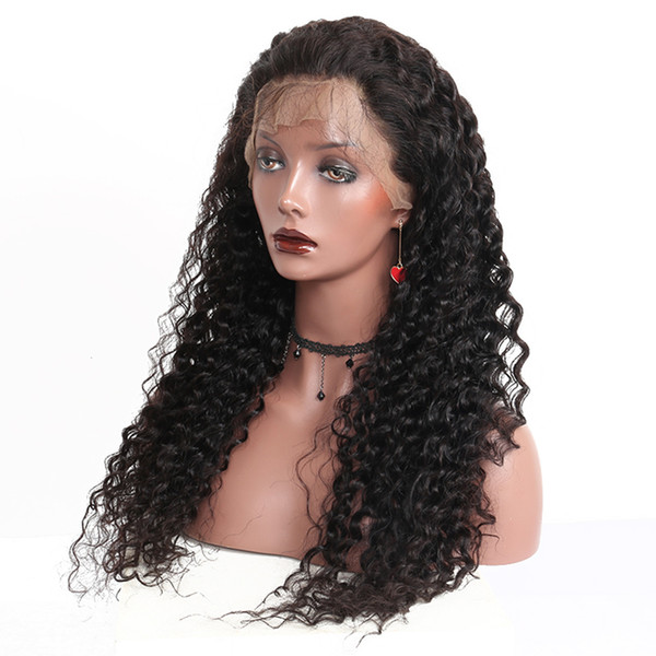 Free Part Full Lace Human Hair Wigs With Baby Hair 9A Natural Hairline Kinky Curly Brazilian Virgin Lace Front Wigs For Black Women