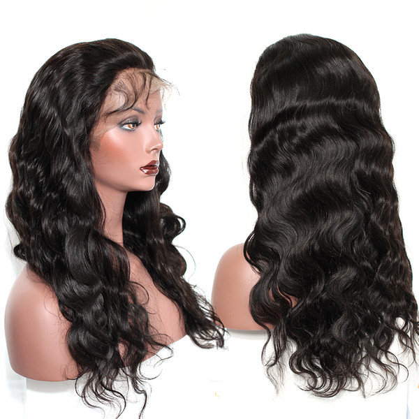 Popular Big Body Wave Human Hair Wigs Bleached Knots Full Lace Wigs Brazilian Malaysian Medium Size Swiss Lace Cap Lace Front Wigs