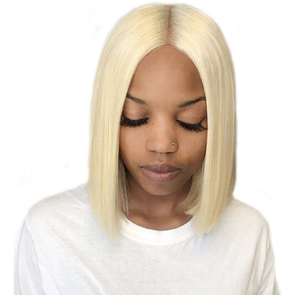 613 blonde bob Lace Front Wigs Natural Straight Brazilian Human Hair Lace Frontal Wigs Brazilian 613 straight virgin hair