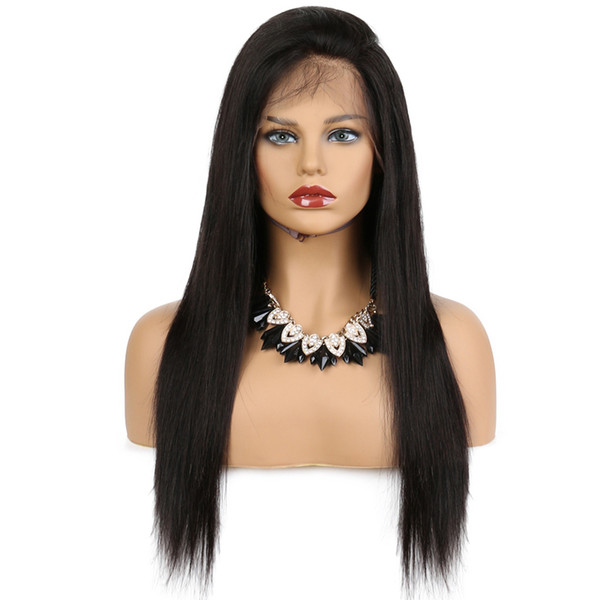 Brazilian Straight Human Hair Wigs With Baby Hair 4*4 Middle Part Lace Front Wigs For Black Women 10-20 Inch Hair Wigs