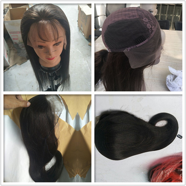 Human Hair Wigs Straight Wave 130% Density Lace Frontal Wig Pre Plucked With Baby Hair Full Remy Natural Black Hotlove, Free DHL