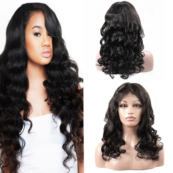 Cheap 8A Loose Wave Natural Looking Hair full lace human hair wigs For African Americans Woman10-30Inch Wholesale Price 