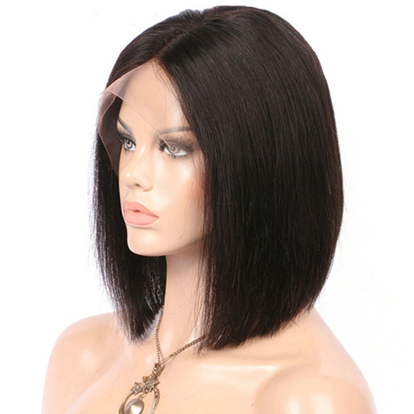 Short Bob Wigs Brazilian Virgin Hair Straight 360 Full Lace Wigs Human Hair Straight Wigs For Black Women Pre Plucked With Baby Hair