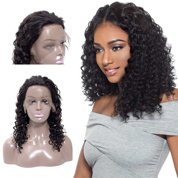 Popular Human Hair Lace Front Wigs Brazilian Malaysian Peruvian Deep Wave Lace Front Wigs 8-24 Inch Fall Lace Human Hair Wig