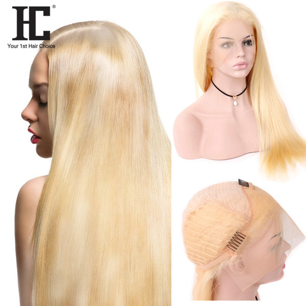 HC Hair Product Pre-Color 613 Blonde Brazilian Straight Lace Front Wigs With Babyhair 13*4 Lace Frontal 10-24 Inch 