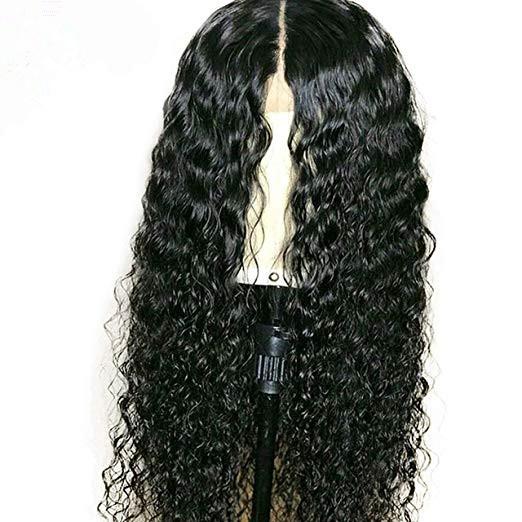 Peruvian Curly virgin Glueless Lace Front Human Hair Wig With Baby Hair Pre Plucked Remy Hair 360 lace frontal wig 130 Density