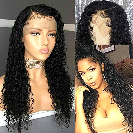 Brazilian Water wave Lace Front Human Hair Wigs DIVA 130 Density Glueless 360 Full Lace Wig with Baby Hair 18inch