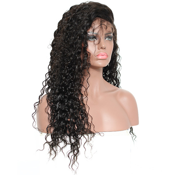 Pre-Plucked 360 Lace Frontal Wigs with Baby Hair for Black Women Natrual Hairline Curly Brazilian Virgin Human Hair Lace Wigs 180% density