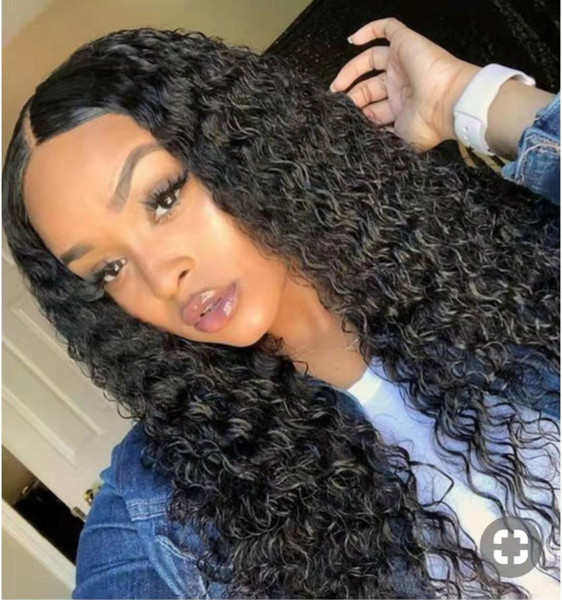 130% Density 360 Lace Frontal Human Hair Curly Wigs Afro Kinky Curly Peruvian Virgin Hair Glueless Lace front Wig with Baby Hair 18inch