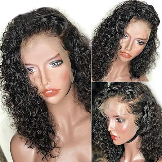 360 Lace Frontal Wigs Pre Plucked 150% Density water wave curly 13x6 Lace Front Human Hair Bob Wigs With Baby Hair Brazilian Remy