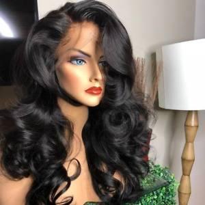 250% Full natural Density Lace Front human hair Wigs Mongolian Loose Curly Virgin Human Hair wigs pre plucked 12-24inch free ship