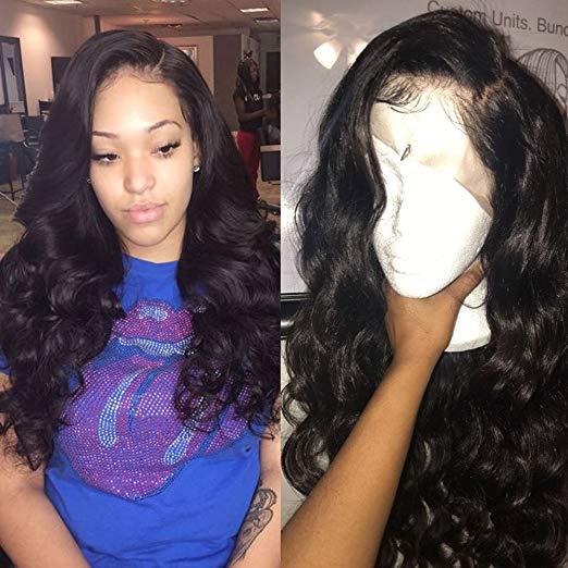 7A Unprocessed 360 Lace Frontal Wig 180% Density Pre-Plucked Hairline 360 Lace Front Brazilian Virgin Remy Human Hair Wig Body Wave Hair Wig