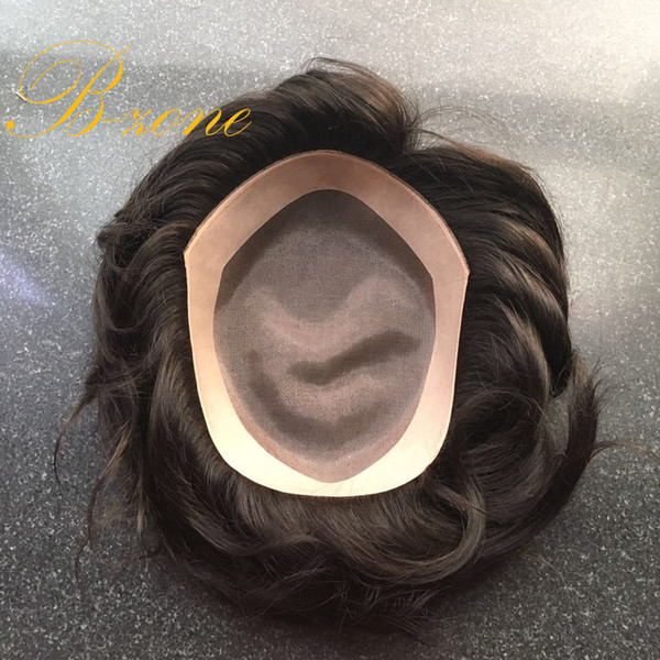 New Arrival top grade remy indian hair toupee 8x10 Inch natural straight hairpiece replacement mono base top mens toupee 