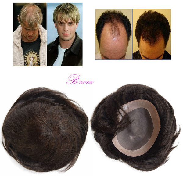 Toupee men size 6x8 mono base with NPU around wigs 100% real human hair for men replacement system hairpiece 