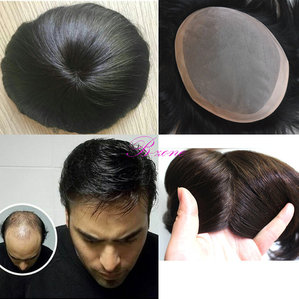 Stock fine mono with PU around men toupee hairpiece replacement toupee 7x9 inch