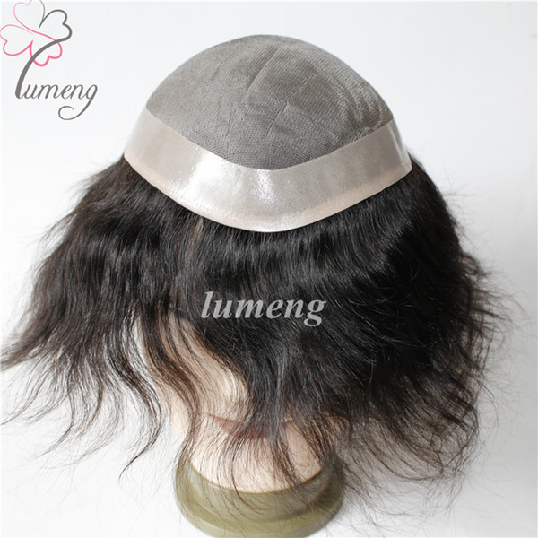 Lumeng Wigs Mens toupee mono top wigs for hair loss hair system against hair bald for men replacement 7x9 inch three size can choose