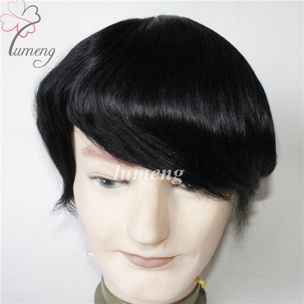 Mens Wig Human Hair Toupee for Men All Thin Skin Pu V Loop Knot 8x10inch