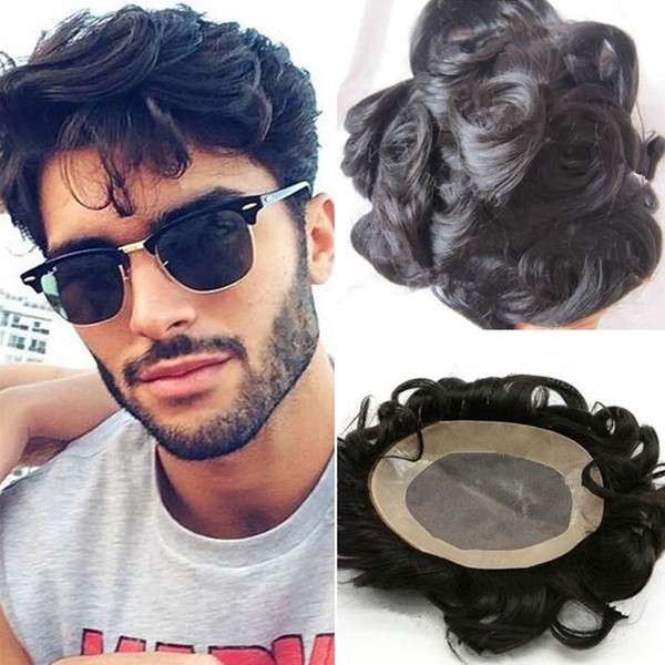 Top quality lace front Wig with fine mono men's toupee Rare Hair brand , Lace Front 100% Human Hair French Lace Remy Human Hair