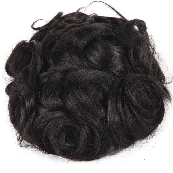 Rare Hair Replacement Systems Mono Lace And Pu Poly Around Natural Color Hair Toupee Mens Hair Piece Stock