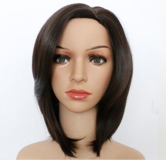 None Lace Natural Black Bob Hair High Density Temperature Synthetic Women Wigs Glueless Cosplay Hair Full Wigs