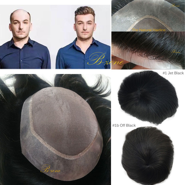 Indian human hair Mono based Toupee for men withTansparent PU Around 6x8 Men Quality HairPiece Replacement System Natural Hairline