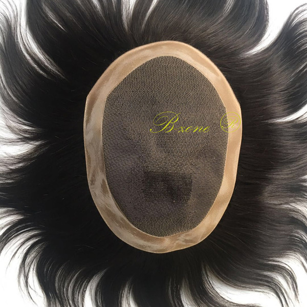 Swiss Lace With Npu Mens Toupee Natural Human Hair toupee With Baby Hair Lace and Npu Toupee For Men Replacement System Hair 6x8 inch