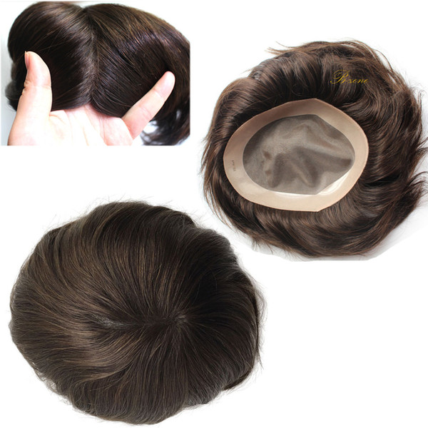 Super Durable Mens toupee mono base for hair loss hair system against hair bald for men replacement 8x10 inch