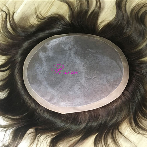 Free DHL 7 x 9 Stock Human Men Hair Toupee Mono base with Pu Around Hairpiece replacement system men toupee