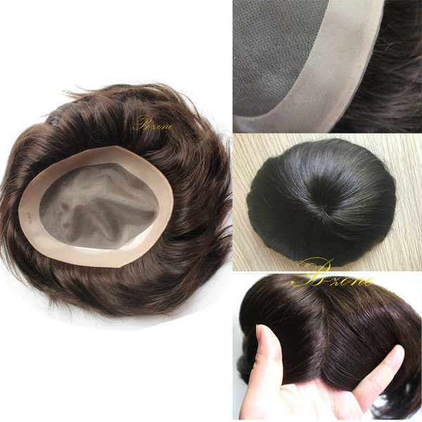 Indian human hair men toupee wig with NPU Most Durable Toupee mono base Remy Hair Comfortable Men Hair piece
