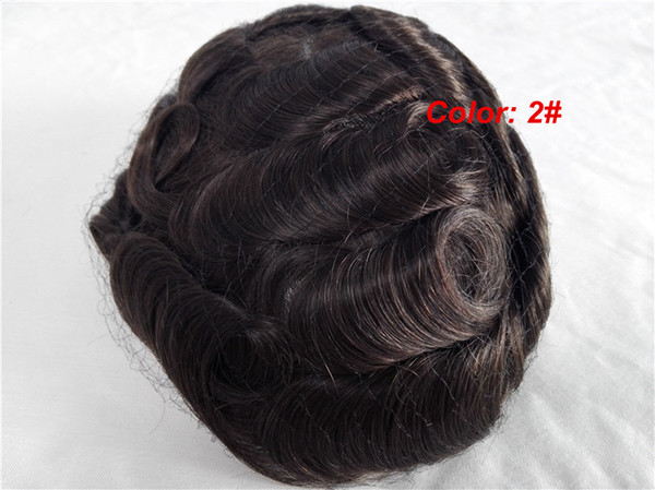 hair piece top of head toupees for black men thin skin PU around