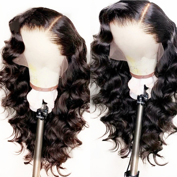 Natural Looking Soft 13*3 Long Body Wave Hair Black Color Heat Resistant Synthetic Lace Front Wigs Glueless Swiss Lace Wigs for Black Women