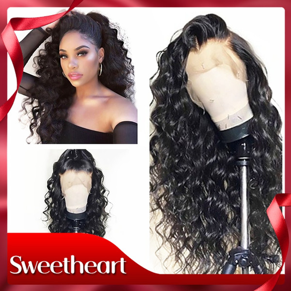 New Soft 180% Density 1b# Black Long Kinky Curly Glueless High Temperature Fiber Hair Synthetic Lace Front Wigs Natural Hairline For Women